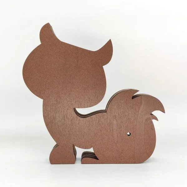 Wooden Fox Figurine – Layered Forest Scene Animal Art Decoration - Image 6