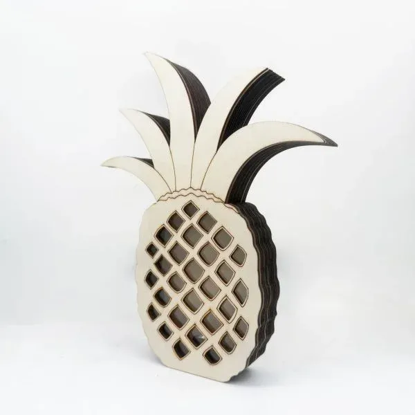 Wooden Pineapple Coin Bank – Tropical Fruit-Shaped Money Box with Transparent Panel - Image 4
