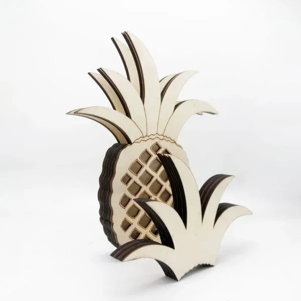 Wooden Pineapple Coin Bank – Tropical Fruit-Shaped Money Box with Transparent Panel - Image 5