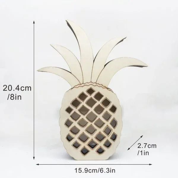 Wooden Pineapple Coin Bank – Tropical Fruit-Shaped Money Box with Transparent Panel - Image 7