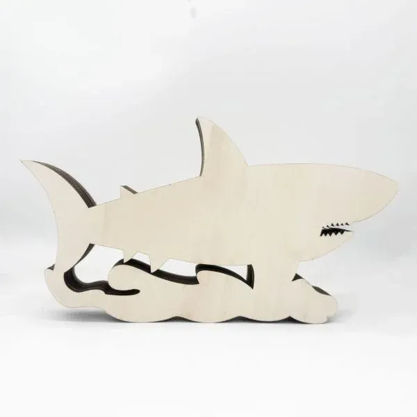 Wooden Shark Coin Bank – White Shark Shaped Money Box for Kids - Image 6