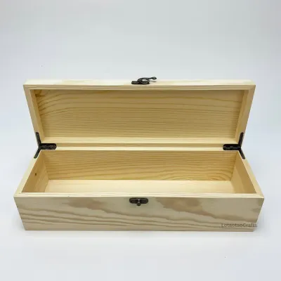 Bulk Single Bottle Hinged Wooden Wine Box with Antique Bronze Hardware | OEM Manufacturer