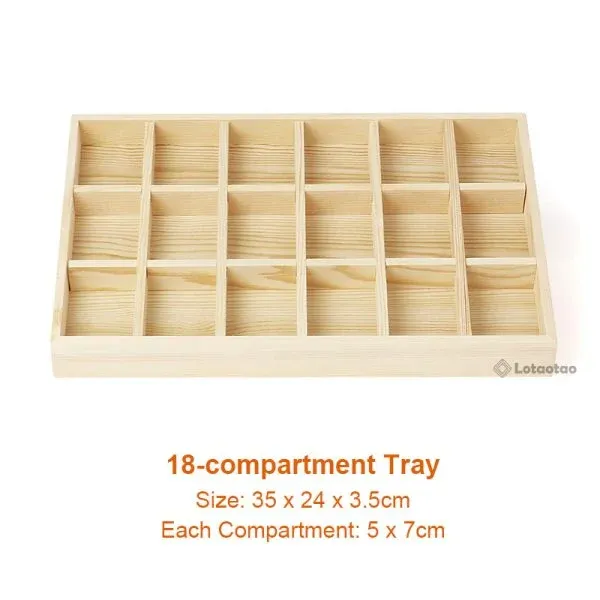 Wooden Jewelry Display Trays with Compartments – Customizable Solid Wood Organizers - Image 4