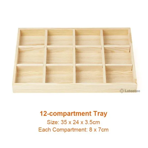Wooden Jewelry Display Trays with Compartments – Customizable Solid Wood Organizers - Image 5