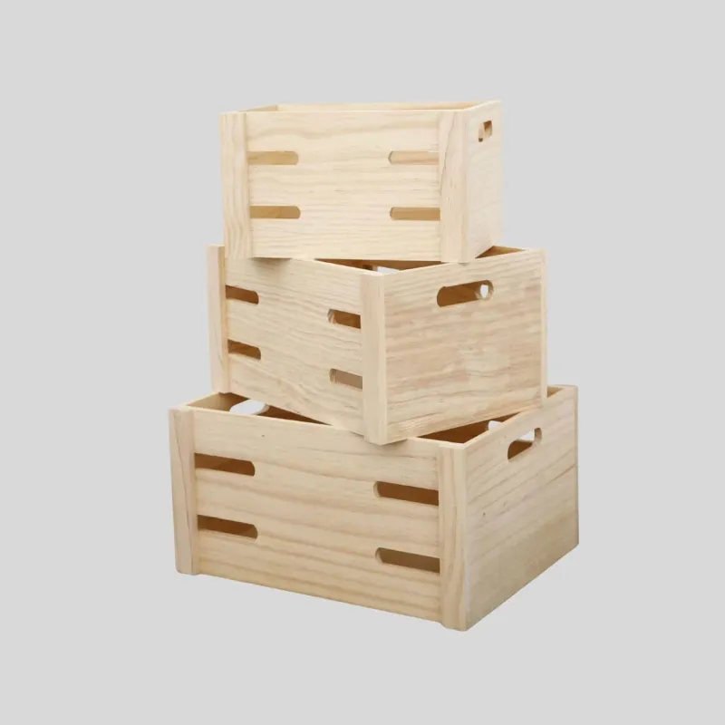 Natural Wooden Storage Crates for Home and Office - Image 1