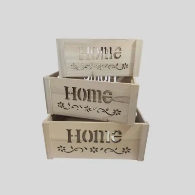 Natural Cutout Storage Crates