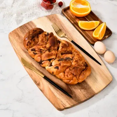 Custom Acacia Wood Cutting Board – Rectangular Solid Wood Kitchen Board, Cheese & Pizza Board - 2