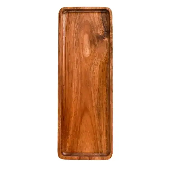 Acacia Wood Tray with Resin – Rectangular European Style Tea Tray - Image 4