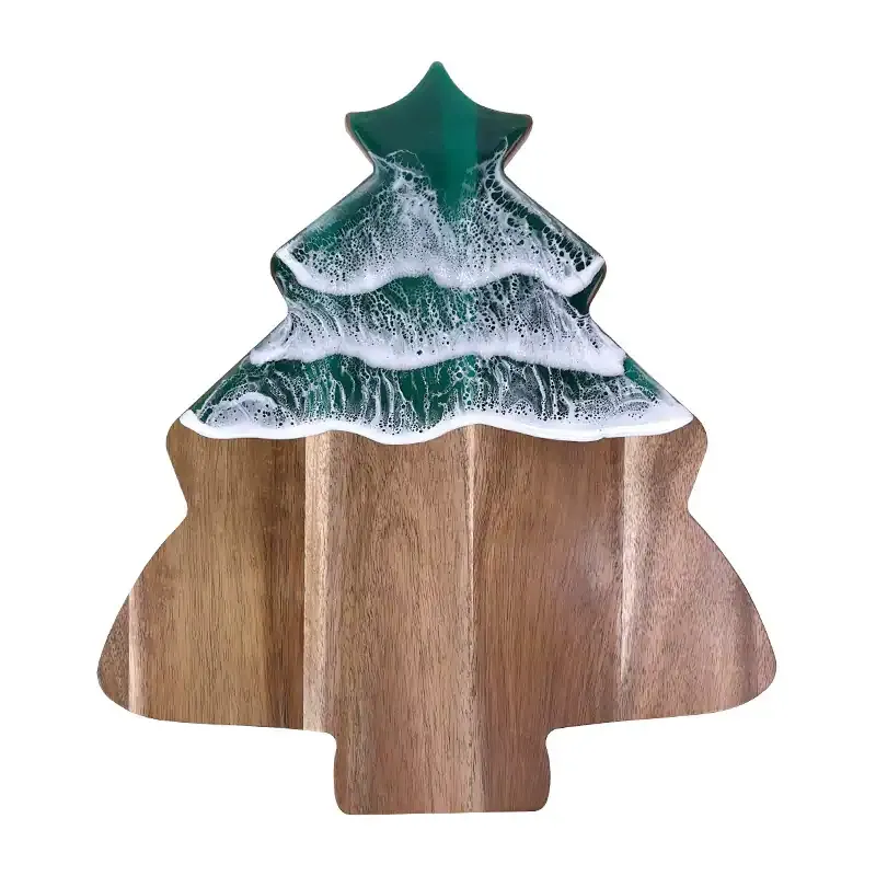 Epoxy Resin River Cutting Board in Acacia Wood – Solid Wood Spliced Construction - Image 5