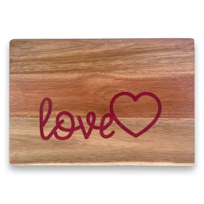 LOVE Letter Resin Cutting Board – Epoxy Inlaid Acacia Wood Cheese Board for Fruit and Western Cuisine - 1