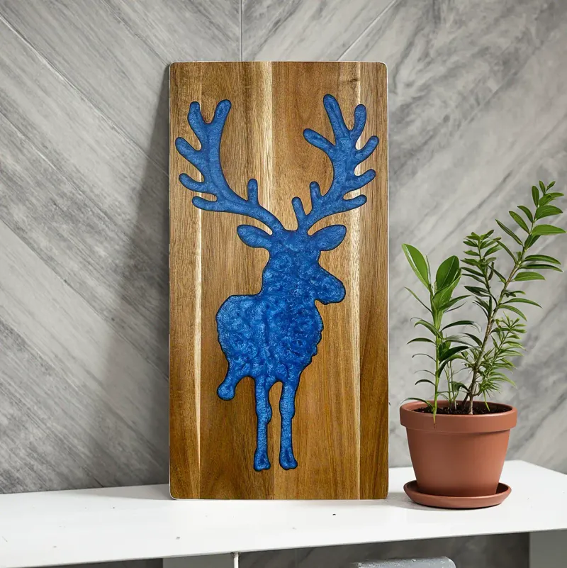 Solid Resin Cutting Board with Acacia Wood Edge – Home Kitchen Steak, Cheese & Bread Board - Image 4