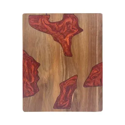 Resin Cutting Board with Inlaid Acacia Wood – Solid Wood Steak Board 32×24.5×1.5 cm, In Stock - 2