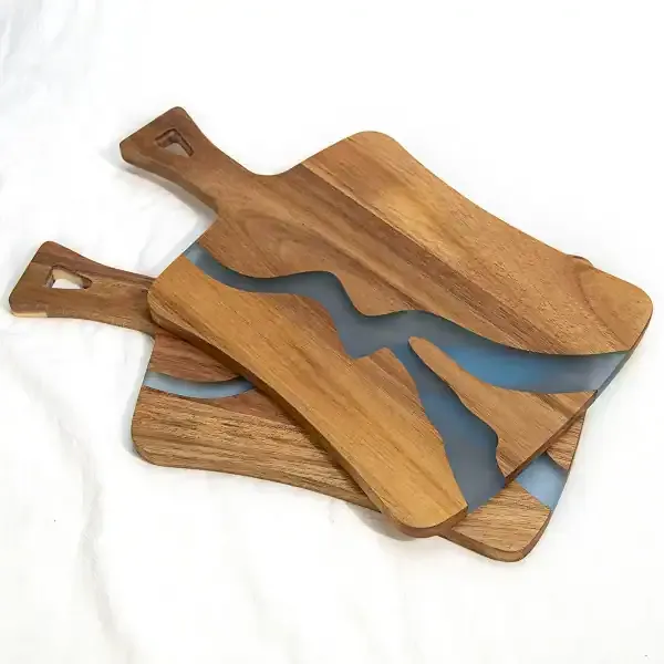 Resin River Cutting Board in Acacia Wood with Epoxy Inlay - Image 3