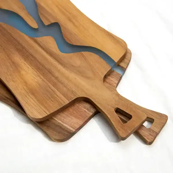 Resin River Cutting Board in Acacia Wood with Epoxy Inlay - Image 4