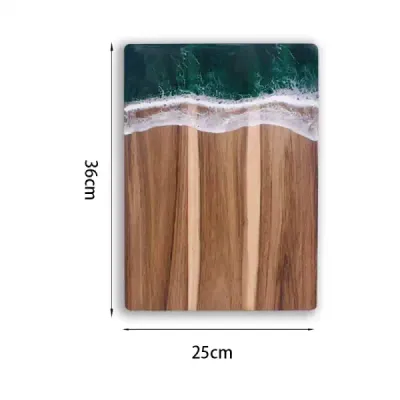 Sea Wave Resin Spliced Cutting Board with Acacia Wood - 2