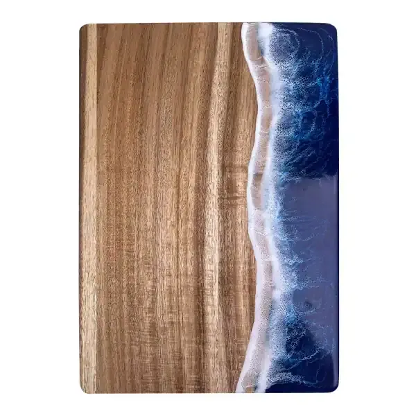 Sea Wave Resin Spliced Cutting Board with Acacia Wood - Image 3
