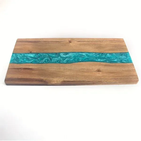 Solid Resin Cutting Board with Acacia Wood Edge – Home Kitchen Steak, Cheese & Bread Board - Image 2