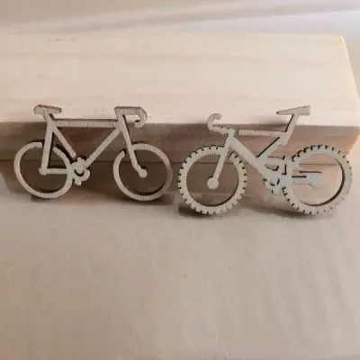Wooden Bicycle Photo Prop Set – Natural Wooden Cartoon Bikes for Kids DIY Decor - 4