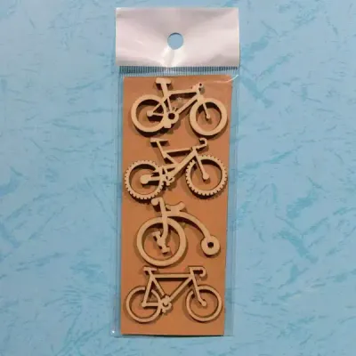 Wooden Bicycle Photo Prop Set – Natural Wooden Cartoon Bikes for Kids DIY Decor - 5
