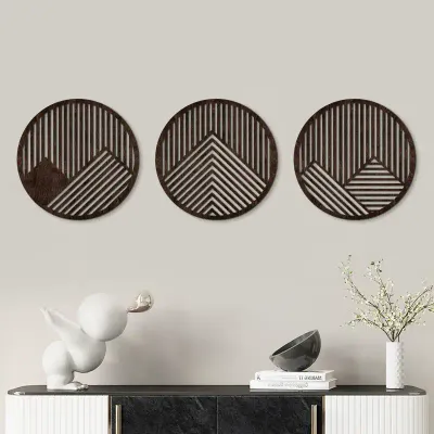 Modern Minimalist Hollow Wood Wall Art with Leaf and Floral Design for Bedroom and Living Room Decor - 5