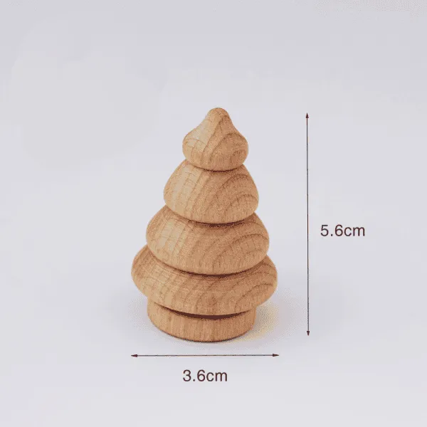 7cm Wooden Christmas Tree DIY Painting Craft Ornament for Holiday Decoration - Image 7