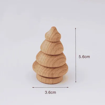 7cm Wooden Christmas Tree DIY Painting Craft Ornament for Holiday Decoration - 7
