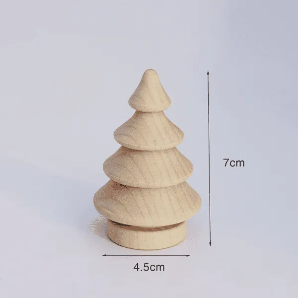 7cm Wooden Christmas Tree DIY Painting Craft Ornament for Holiday Decoration - Image 6