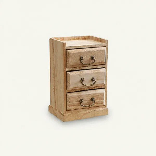 Vintage Wood Storage Drawer – Three-Tier Solid Wood Organizer for Jewelry & Tea - Image 2