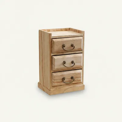 Vintage Wood Storage Drawer – Three-Tier Solid Wood Organizer for Jewelry & Tea - 2