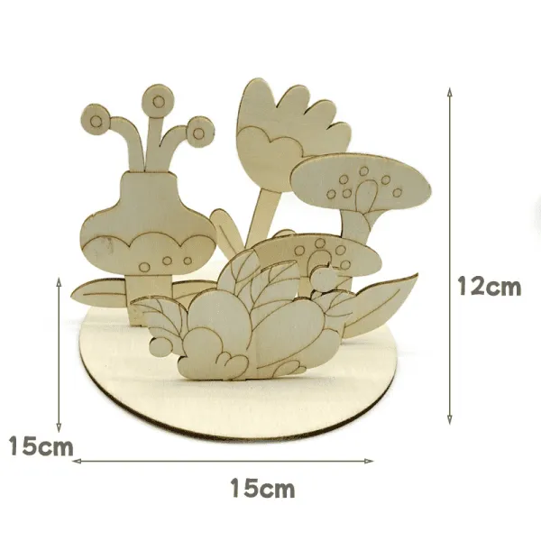 3D Wooden Flower Painting DIY Craft Kit for Kids - Image 3