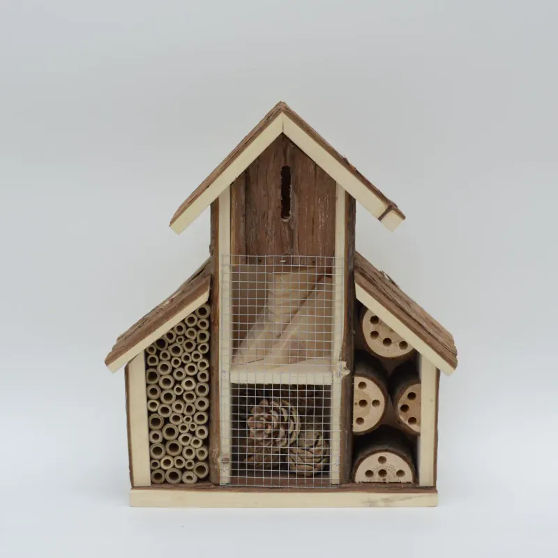 Wooden Insect House Outdoor Garden Decor Solitary Bee Hotel Pollinator Habitat - Image 4