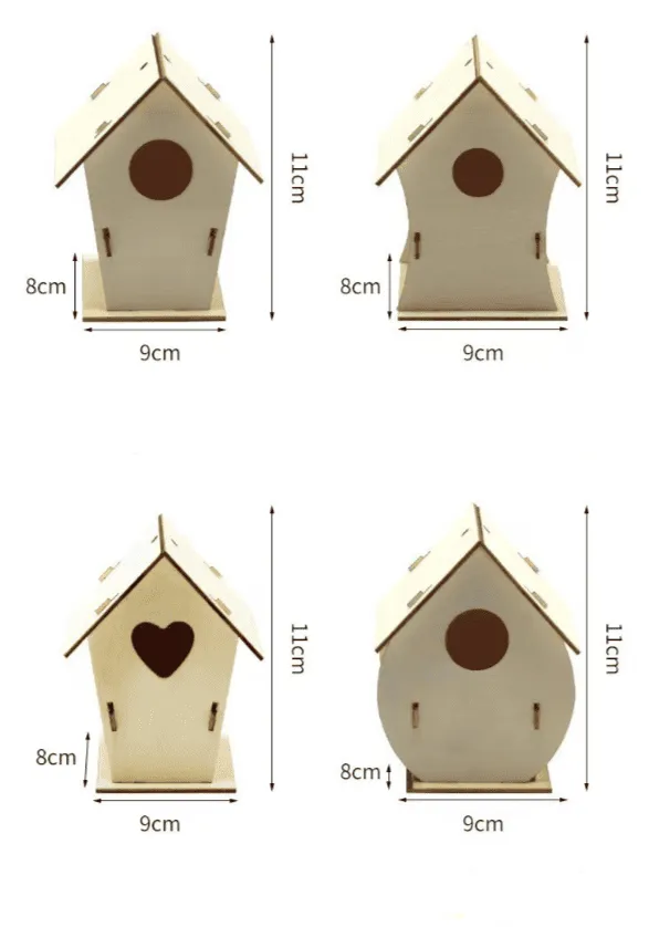 Handmade Wooden Birdhouse DIY Painting Kit for Kids Outdoor Hanging Bird Cage - Image 6