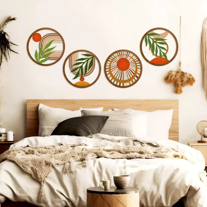 Hollow Wooden Hanging Wall Decor for Living Room and Bedroom – Rustic Country Style Wall Art - Image 5