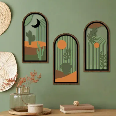Wooden Kitchen Wall Art Cutlery Set – Spoon, Knife & Fork Wall Hanging Decoration - 6