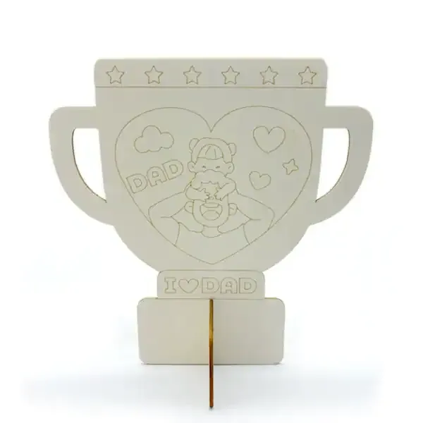 Father’s Day DIY Wooden Trophy Gift for Kids Handmade Painting Craft - Image 3