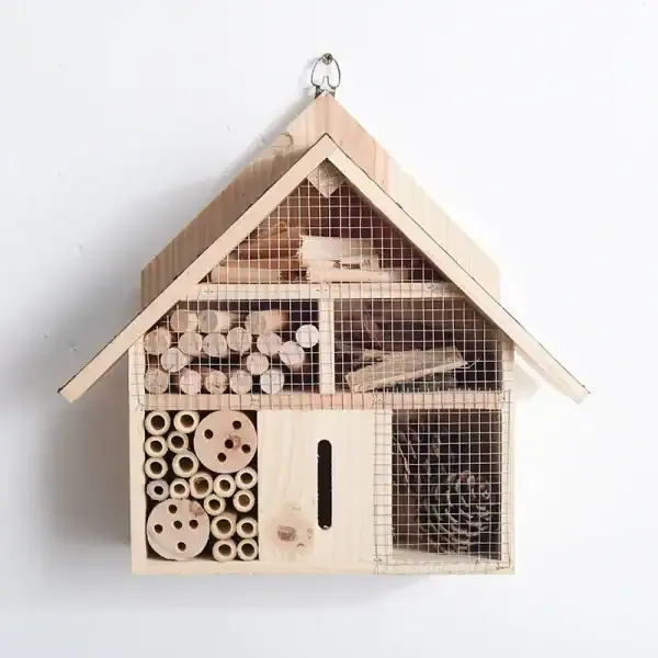 Wooden Outdoor Hanging Insect House & Bee Hotel for Garden - Image 2