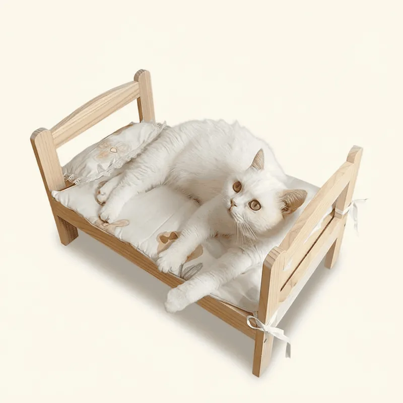 Solid Wooden Pet Bed for Small Dogs & Cats – All-Season Universal Dog Bed and Cat Bed - Image 1