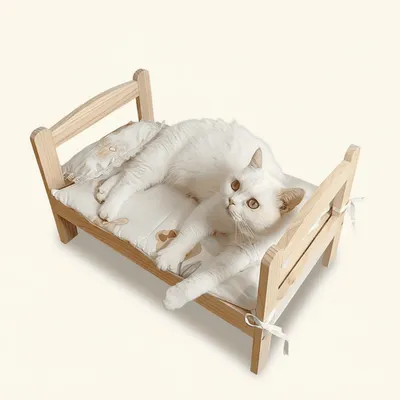 Solid Wooden Pet Bed for Small Dogs & Cats – All-Season Universal Dog Bed and Cat Bed