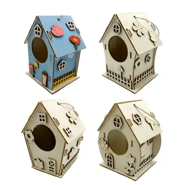 DIY Wooden Birdhouse Kit for Kids Painting and Assembly - Image 2