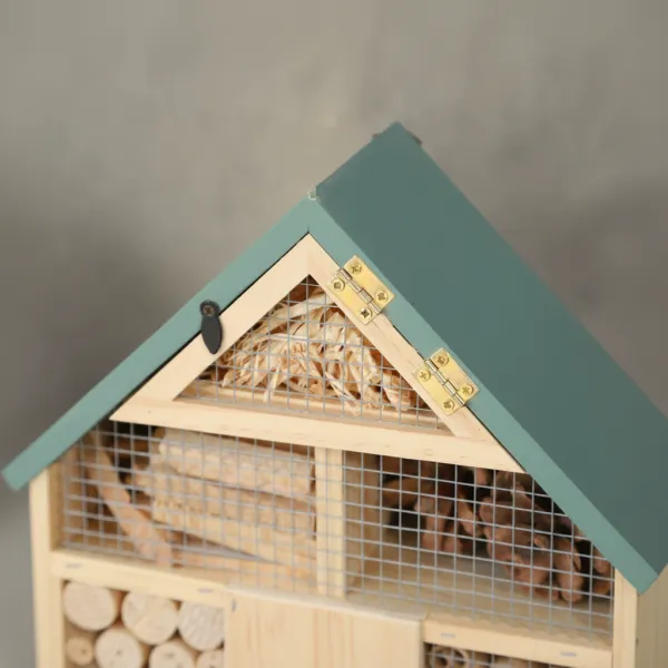 Wooden Bug House Hotel for Garden | Bee & Butterfly Habitat | Ecological Observation & Hanging Decor - Image 4