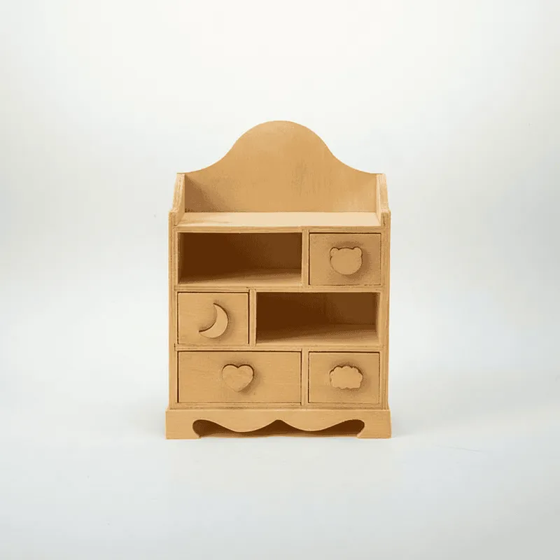 Multi-Functional Pine Wood Desktop Organizer with Drawers for Small Items - Image 4