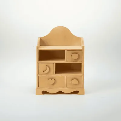 Multi-Functional Pine Wood Desktop Organizer with Drawers for Small Items - 4