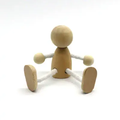 Simple Wooden Doll Figures DIY Painting Toy for Kids - 3