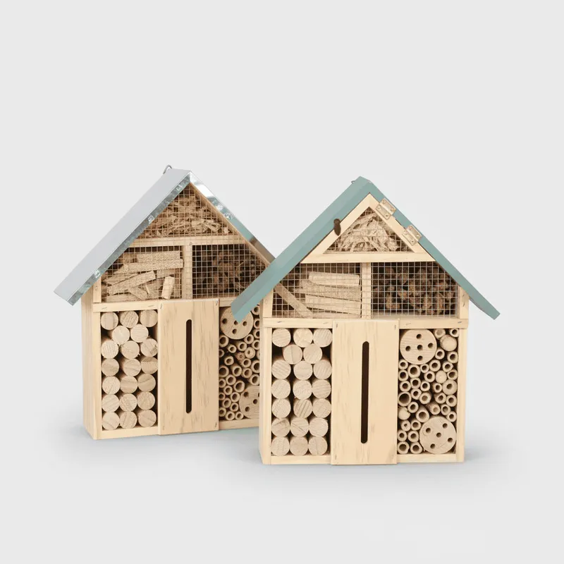 Wooden Bug House Hotel for Garden | Bee & Butterfly Habitat | Ecological Observation & Hanging Decor - Image 1