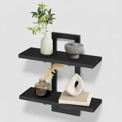 Industrial Wall Shelf – Bathroom & Backdrop Wall Mount Storage & Decor Bracket - 2