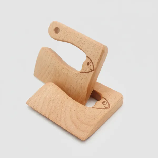 Wooden Kids Knives | Safe Kids Kitchen Tool for Fruit & Vegetable Slicing - Image 2