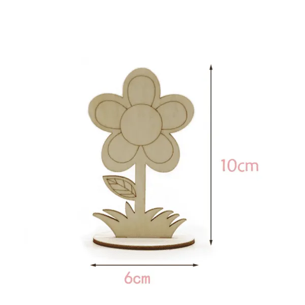 Wooden Flower Ornaments DIY Hand Painted Kids Craft Set - Image 4