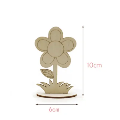 Wooden Flower Ornaments DIY Hand Painted Kids Craft Set - 4