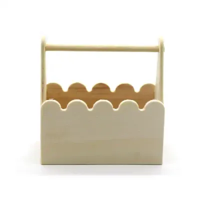 DIY Wooden Basket Blank for Kids Handcraft Painting and Clay Decoration – Mini Storage Box 12cm - 4