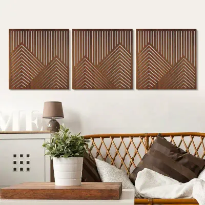 Colorful Distressed Wooden Wall Vase for Dry Flowers & Greenery – Rustic Wall Mounted Home Decor - 6
